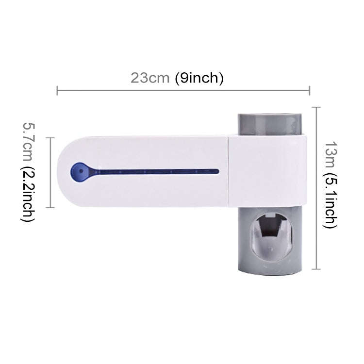 Automatic Toothpaste Dispenser Dental UV Ultraviolet Toothbrush Sterilizer Storage Holder (AU Plug)
