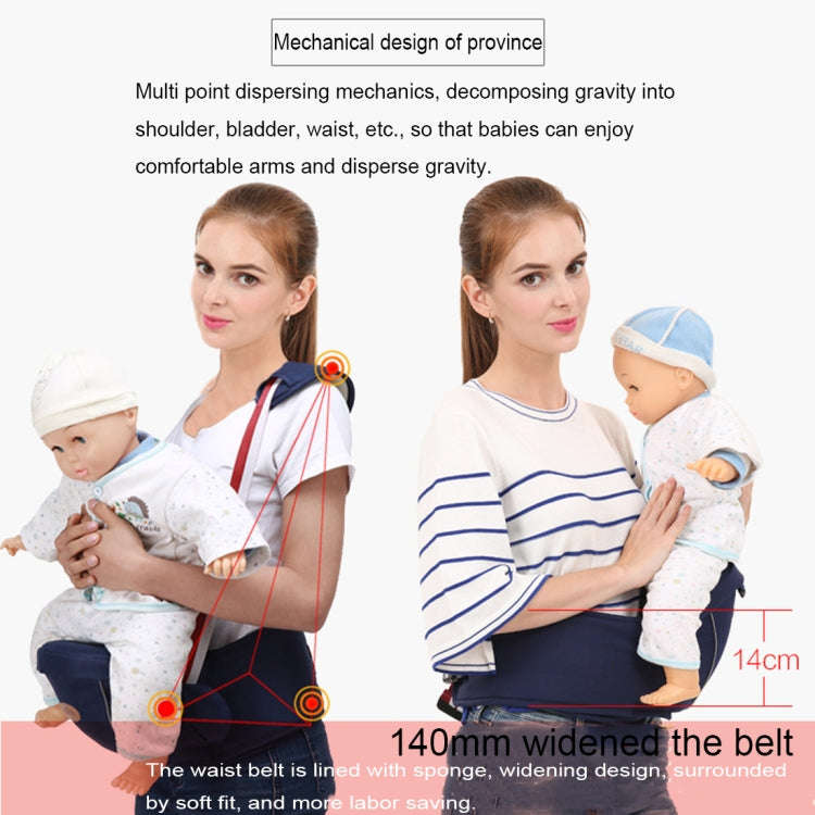 Ergonomic Baby Carrier with Hip Seat for Baby with Reflective Strip for 0-3 Years Old(Dark Blue)