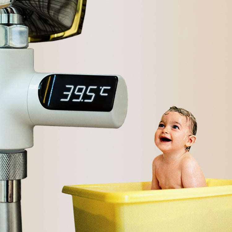 BD-LS-01 Baby Showering 360 Degree Rotatable LED Display Passive Water Thermometer (Plating)