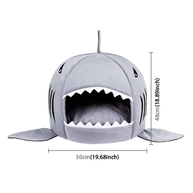 Indoor Pet Dog Puppy Cat Warm House Sharks Pet Sleeping Bed Nest, M Size: 50x50x48cm(Grey)