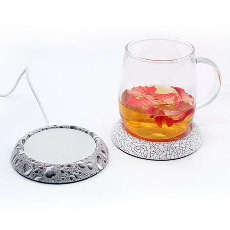 Wood Grain Marble Design USB Desktop Mug Cup Warmer Tea Coffee Drinks Heating Mat Pad, Random Col...