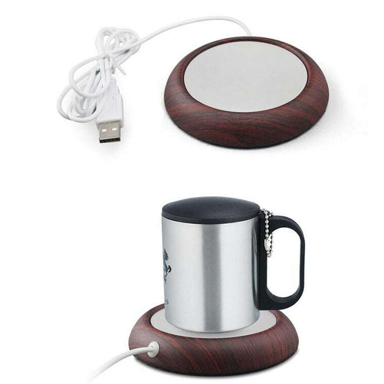 Wood Grain Marble Design USB Desktop Mug Cup Warmer Tea Coffee Drinks Heating Mat Pad, Random Col...