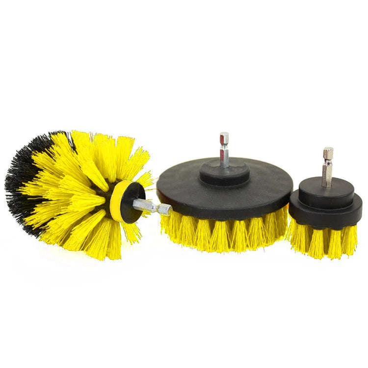 3 PCS Bathroom Kitchen Cleaning Brushes Kit for Electric Drill(Yellow)