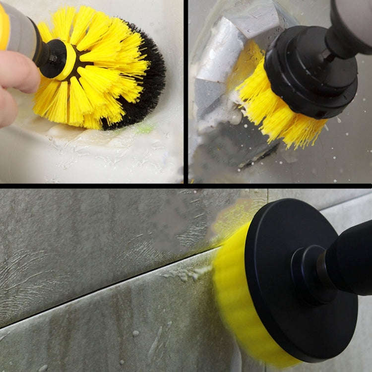 3 PCS Bathroom Kitchen Cleaning Brushes Kit for Electric Drill(Yellow)