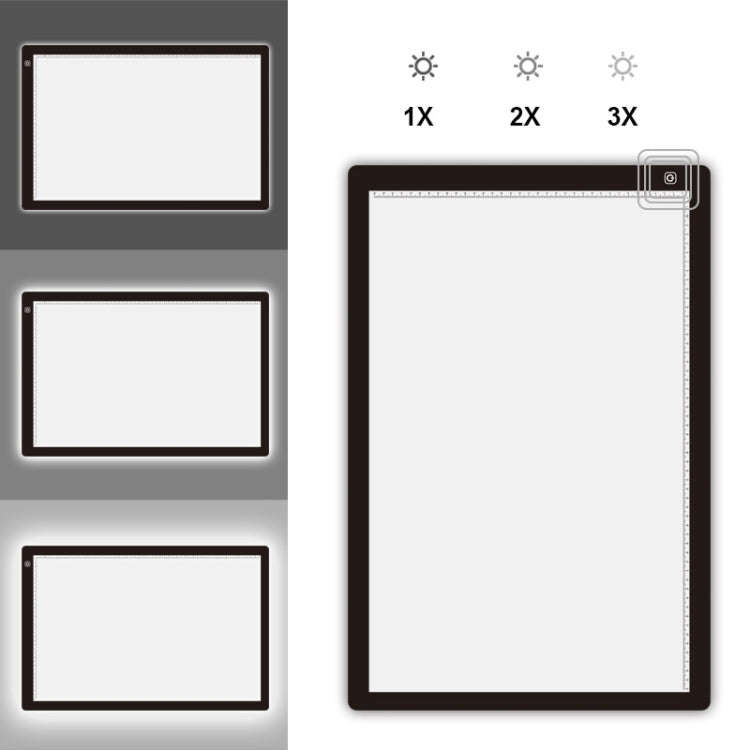 A4 Size LED Three Level of Brightness Dimmable Acrylic Copy Boards for Anime Sketch Drawing Sketc...