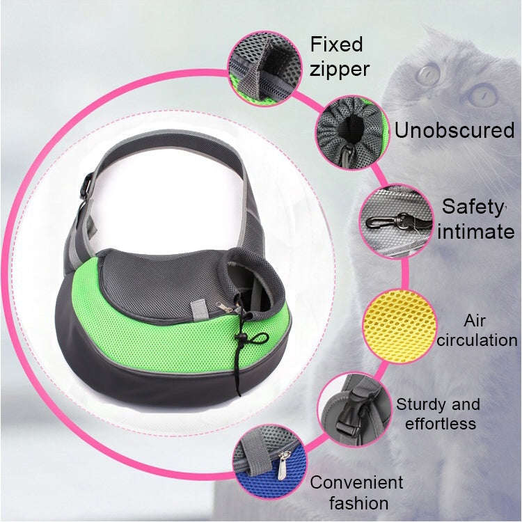 Dog and Cat Sling Carrier Hands Free Reversible Pet Papoose Bag, SizeLarge(Magenta)