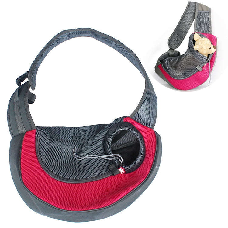 Dog and Cat Sling Carrier Hands Free Reversible Pet Papoose Bag, SizeLarge(Red)