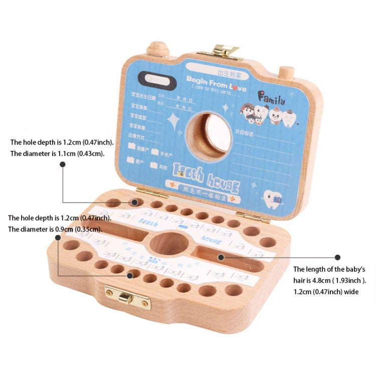 Creative Wooden Children Camera Deciduous Tooth Preservation Box Baby Teeth Tooth House Storage Box