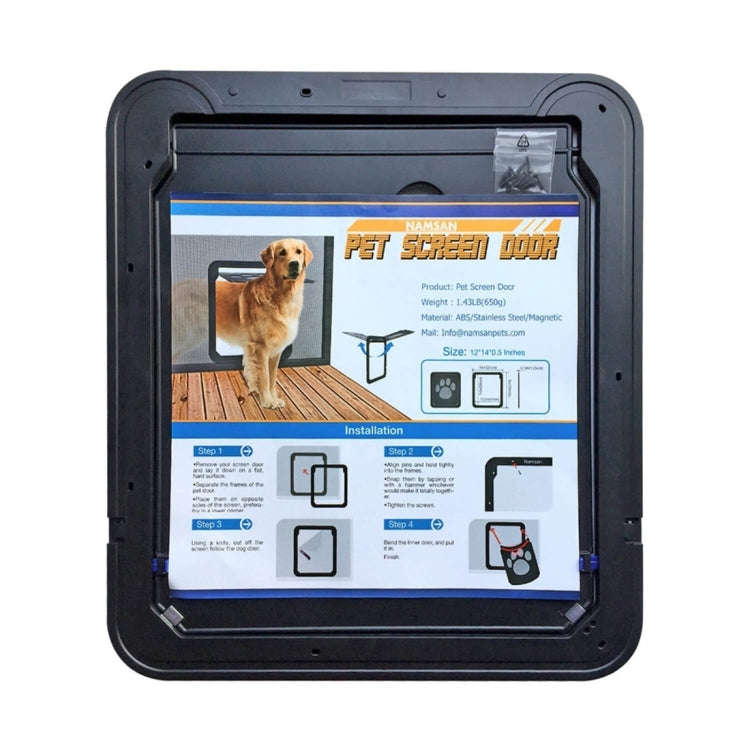 Pet Footprint Pattern Dog Auto Lock / Lockable Gate Cat Safe Flap Window Pet Screen Door, Size: 4...