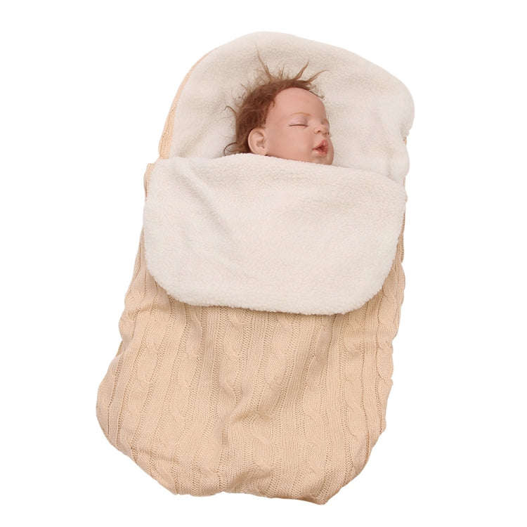 Thick Baby Swaddle Wrap Knit Envelope Sleeping Bag Newborn Infant Warm Bands Indoor Infant Stroll...