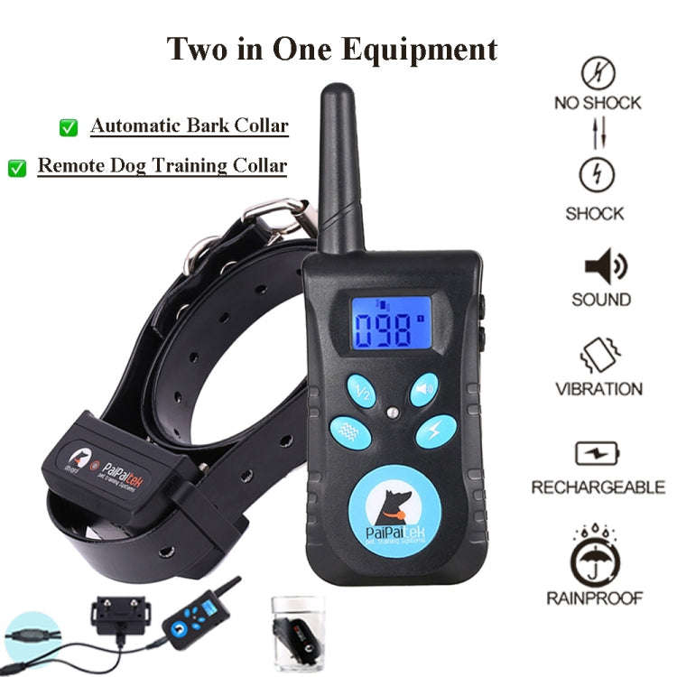Automatic Anti Barking Collar Pet Training Control System + Electric Shock PU Leather Collar for ...