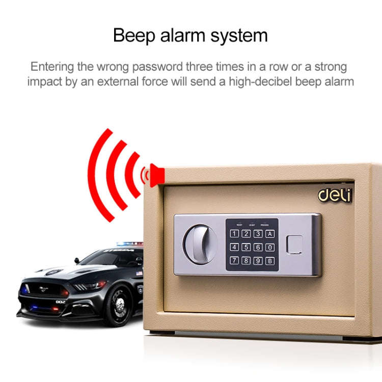 Deli Home Office Hotel Mini Electronic Security Lock Box Wall Cabinet Safety Box(Black)