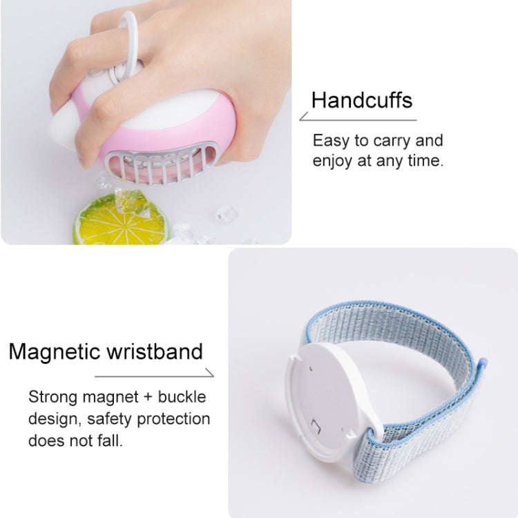 LORDNINO SBF003 3W USB Charging Portable Electric Fan with Magnetic Wristband, 3 Speed Control (P...