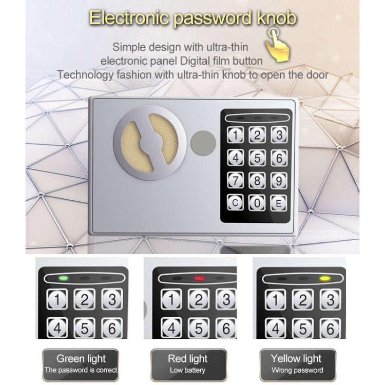 17E Home Mini Electronic Security Lock Box Wall Cabinet Safety Box with Coin-operated Function(Ob...