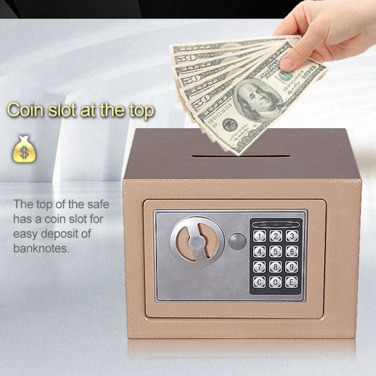 17E Home Mini Electronic Security Lock Box Wall Cabinet Safety Box with Coin-operated Function(Ob...