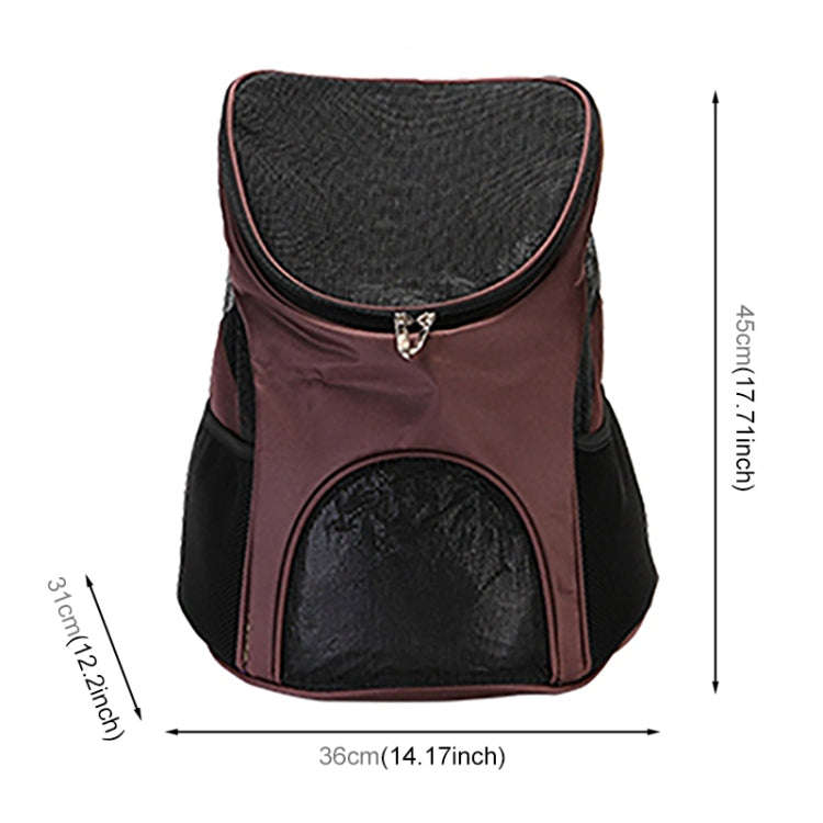 Portable Folding Nylon Breathable Pet Carrier Backpack, Size: 45 x 36 x 31cm(Coffee)