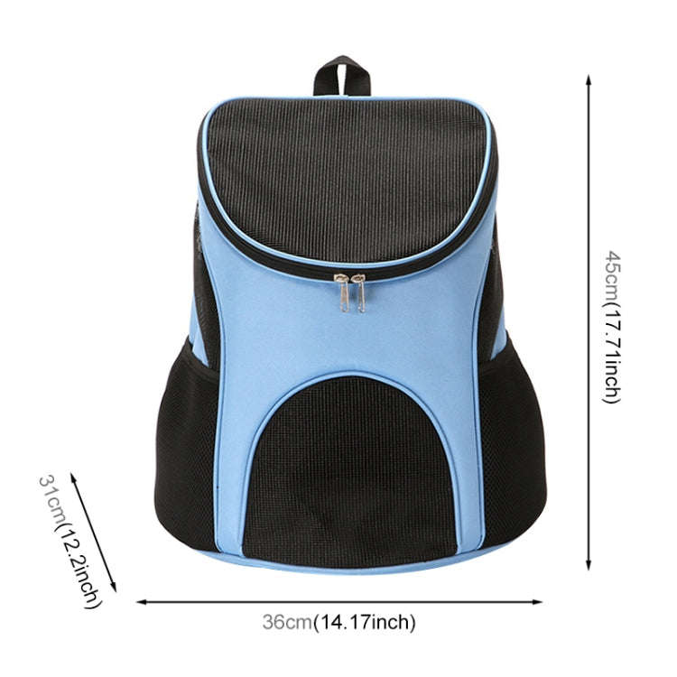 Portable Folding Nylon Breathable Pet Carrier Backpack, Size: 45 x 36 x 31cm(Blue)