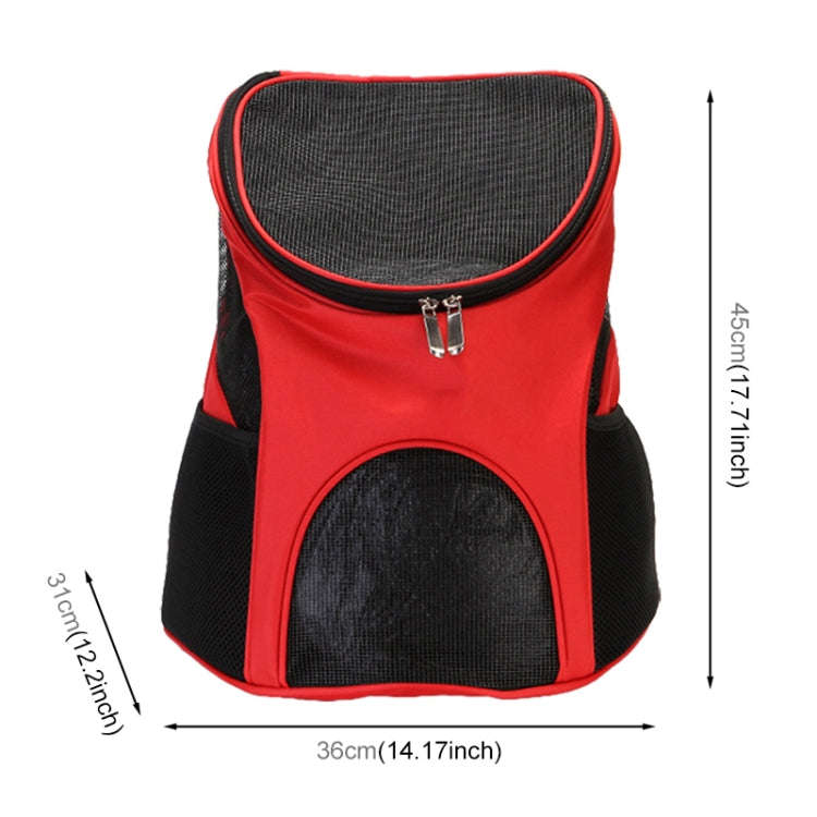 Portable Folding Nylon Breathable Pet Carrier Backpack, Size: 45 x 36 x 31cm(Red)