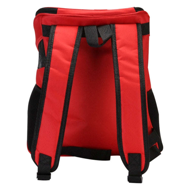 Portable Folding Nylon Breathable Pet Carrier Backpack, Size: 45 x 36 x 31cm(Red)