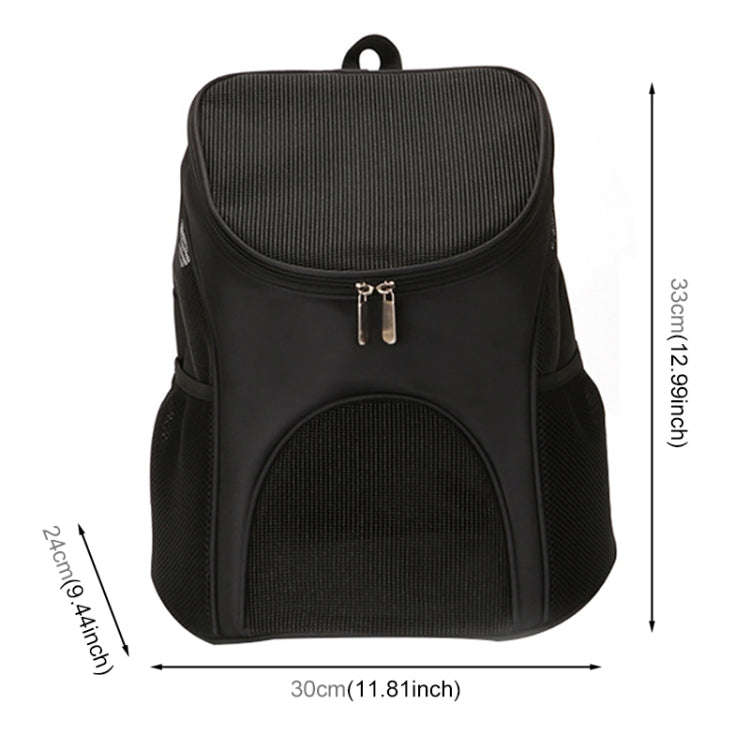 Portable Folding Nylon Breathable Pet Carrier Backpack, Size: 33 x 30 x 24cm (Black)
