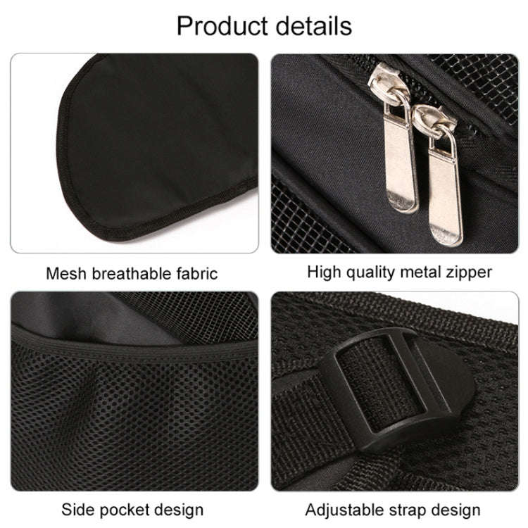 Portable Folding Nylon Breathable Pet Carrier Backpack, Size: 33 x 30 x 24cm (Black)