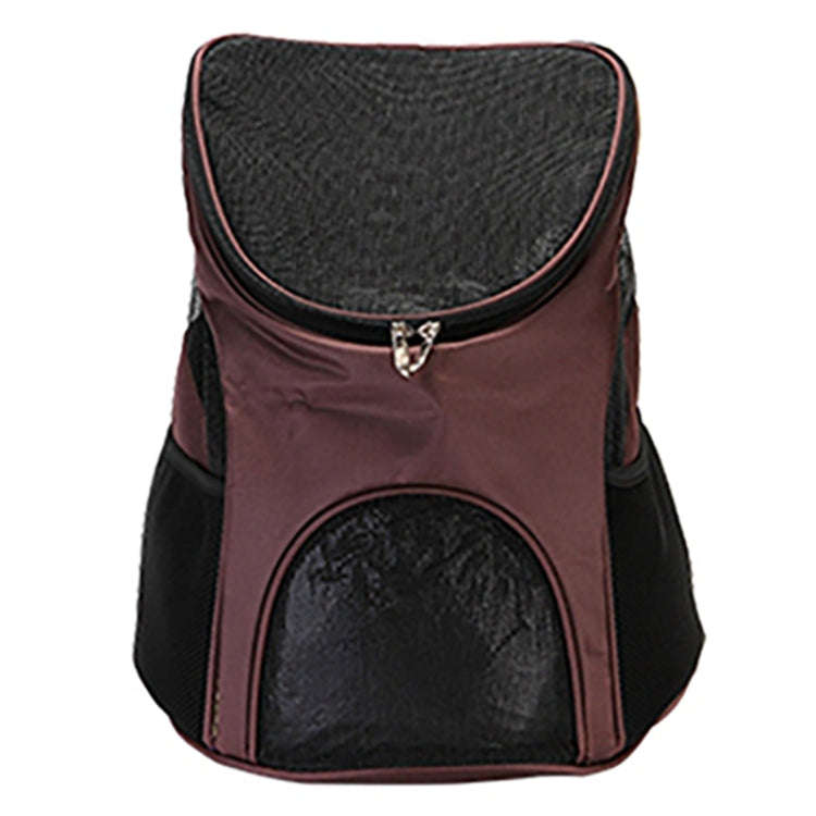 Portable Folding Nylon Breathable Pet Carrier Backpack, Size: 33 x 30 x 24cm (Coffee)
