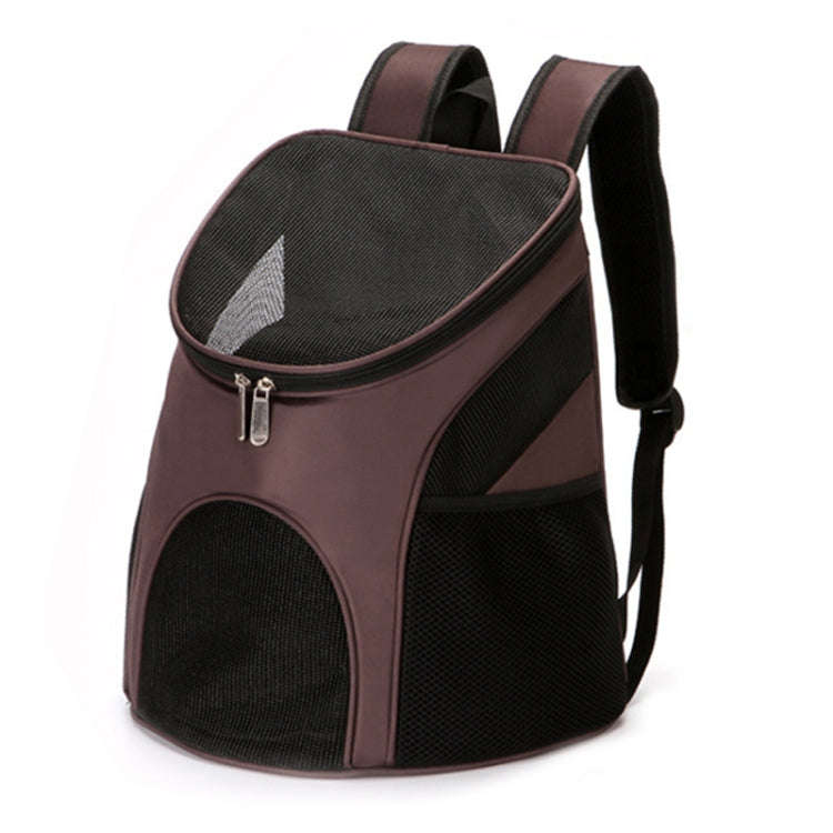 Portable Folding Nylon Breathable Pet Carrier Backpack, Size: 33 x 30 x 24cm (Coffee)