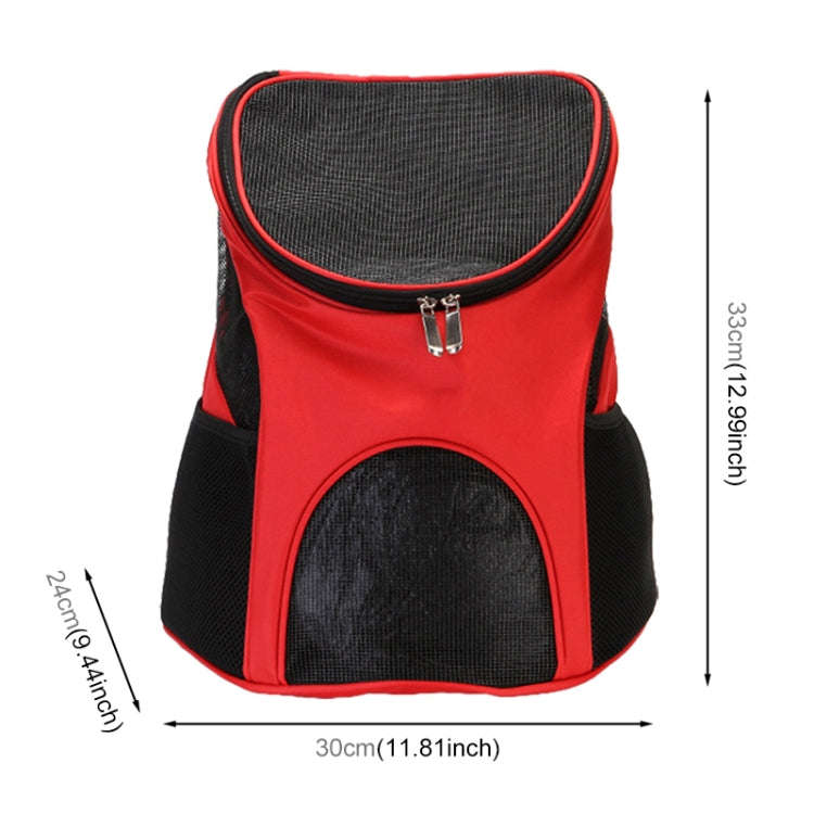 Portable Folding Nylon Breathable Pet Carrier Backpack, Size: 33 x 30 x 24cm (Red)