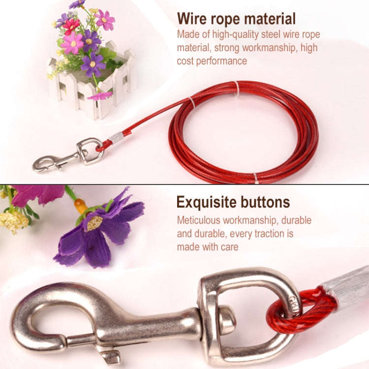 Double-end Steel Wire Rope Pet Dogs 2 in 1 Traction Rope Pet Walking Leads With Handle, Length: 5...
