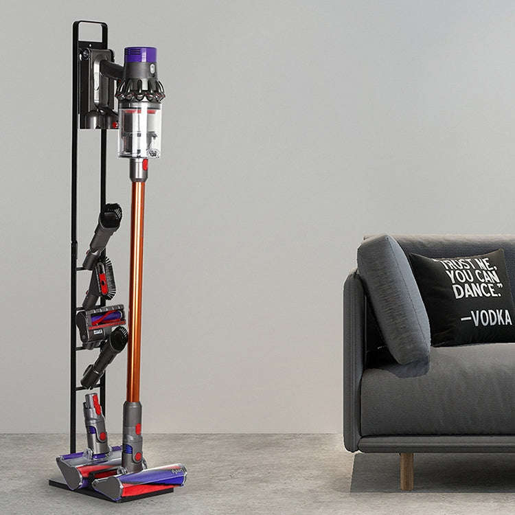 Home Vacuum Cleaner Hanger Storage Rack Free Punching for Dyson V6 V7 V8 V10(Black)