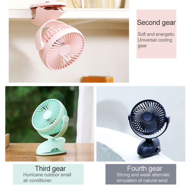 OCUBE D603 4W USB Charging Portable Desktop Fan Clip Fan,  with 4 Speed Control (Green)