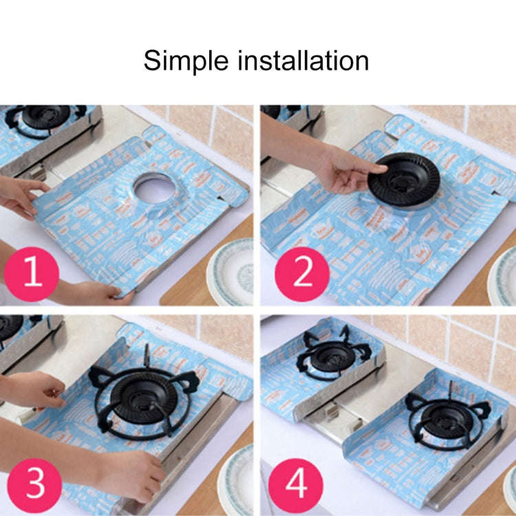 2 PCS Gas Stove Protectors Foil Heat-resistant Anti-Fouling Liner Cleaning Kitchen Tools Mat(Silver)