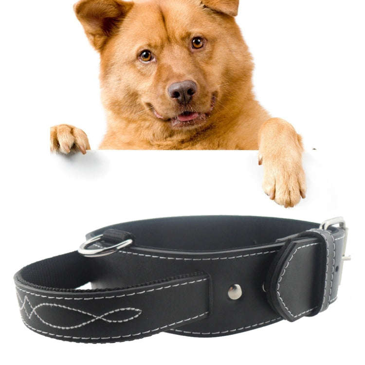 Leather Pet Dog Collar Pet Products for Big Pet, Size: 4.5*58.5cm(Black)