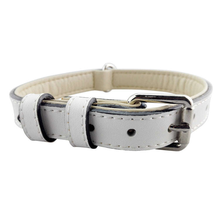 Leather Pet Dog Collar Pet Products Big Dog Collar, Size: XL, 3 * 60cm(White)
