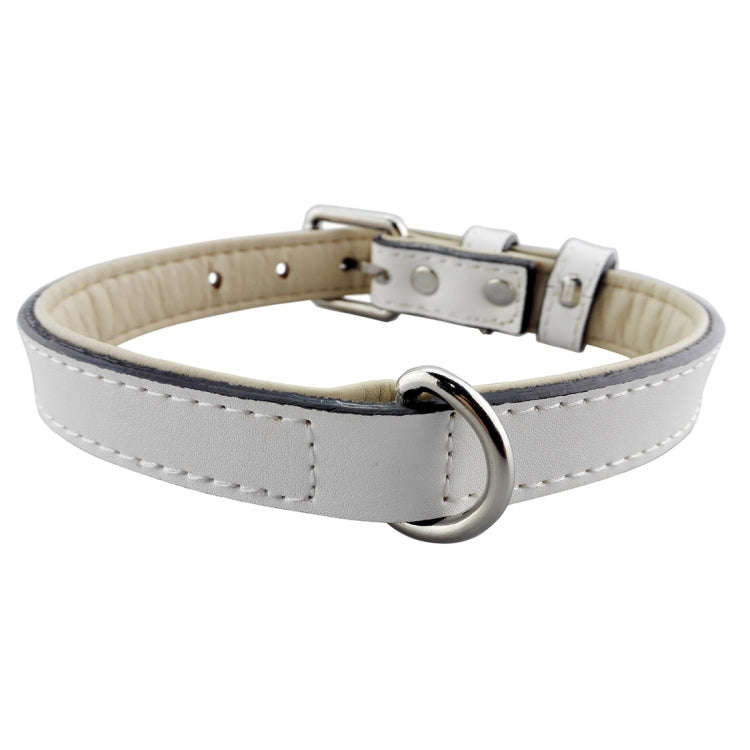 Leather Pet Dog Collar Pet Products Big Dog Collar, Size: XL, 3 * 60cm(White)