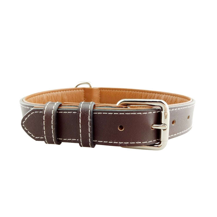 Leather Pet Dog Collar Pet Products Big Dog Collar, Size: M, 2 * 42cm(Complexion)