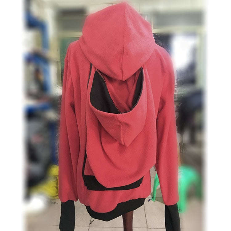 Three-in-one Multi-function Mother Kangaroo Zipper Hoodie Coat with Front Cap Size: M, Chest: 90-...