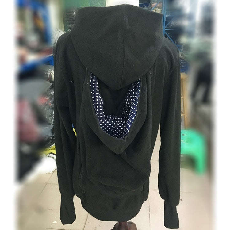 Three-in-one Multi-function Mother Kangaroo Zipper Hoodie Coat with Front Cap Size: L, Chest: 97-...
