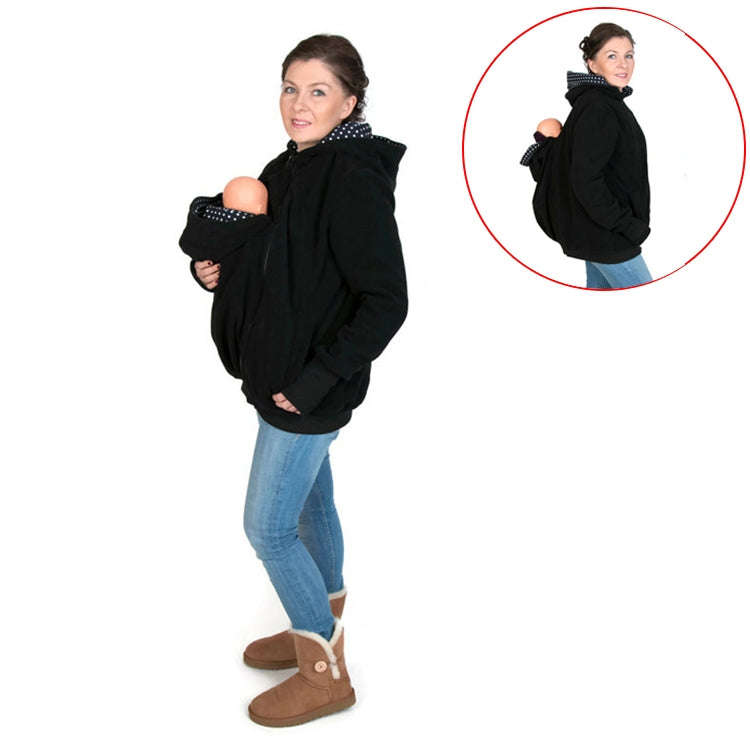 Three-in-one Multi-function Mother Kangaroo Zipper Hoodie Coat with Front Cap Size: XXL, Chest: 1...