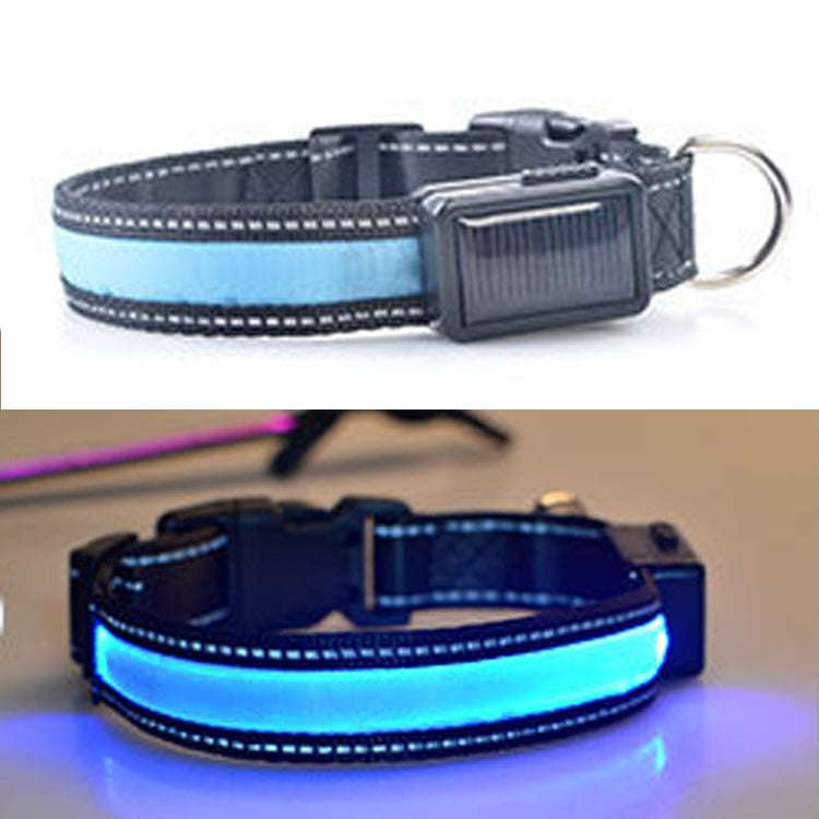 Medium and Large Dog Pet Solar + USB Charging LED Light Collar, Neck Circumference Size: S, 35-40...