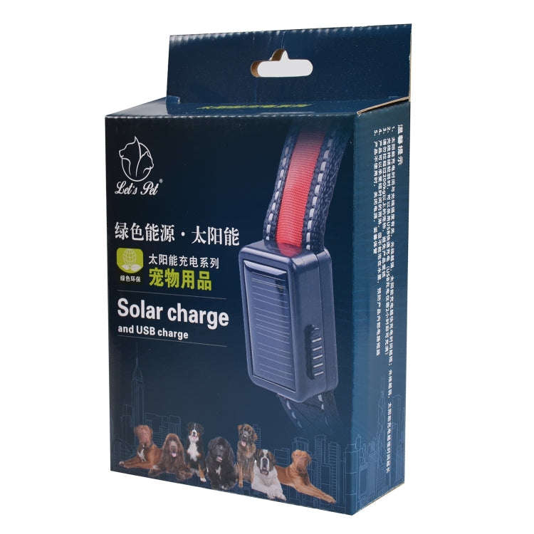 Medium and Large Dog Pet Solar + USB Charging LED Light Collar, Neck Circumference Size: S, 35-40...