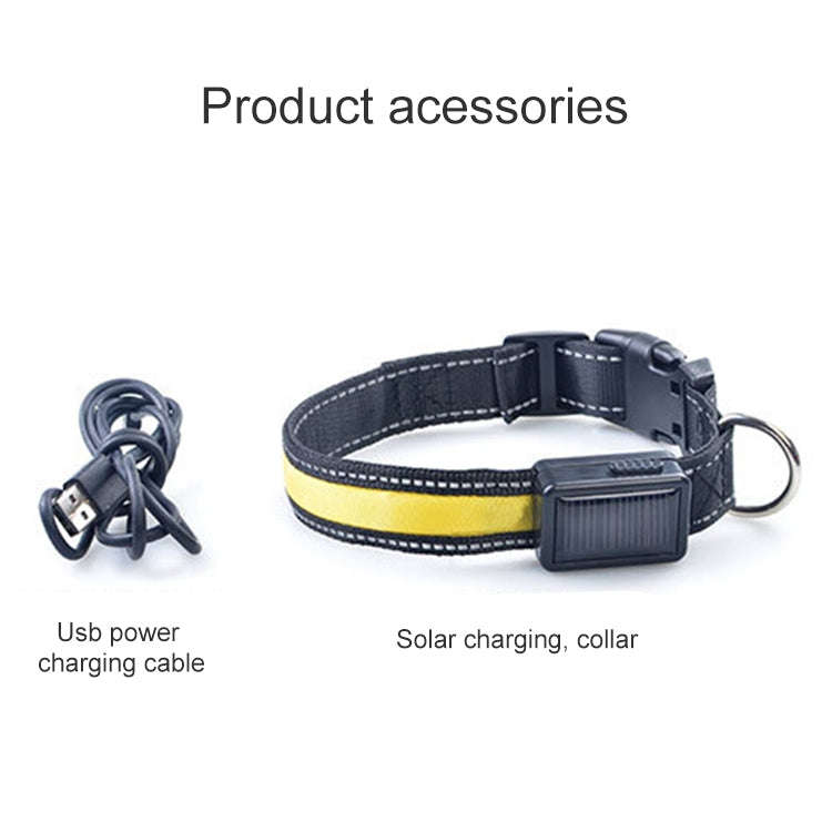 Medium and Large Dog Pet Solar + USB Charging LED Light Collar, Neck Circumference Size: L, 50-60...
