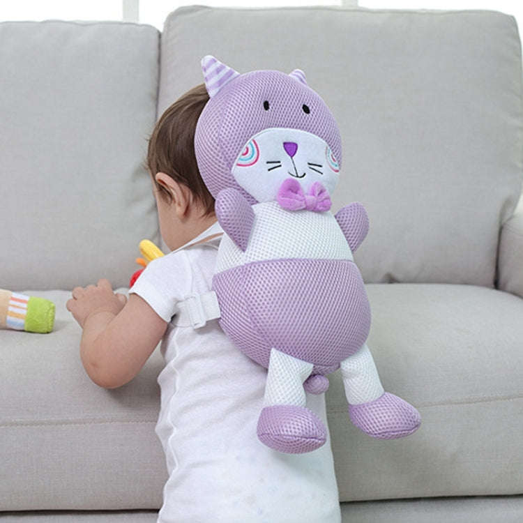 Breathable Purple Cat Pattern Shockproof Head Pad for Baby Children Waliking