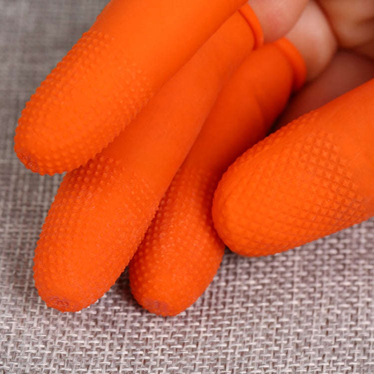 100pcs / Pack Antistatic Antislip Durable Fingertips Latex Protective Gloves, Size: L, 2.8*6.5cm(...