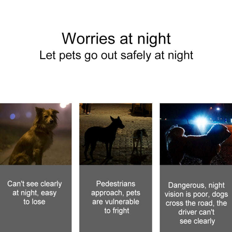 LED Night Light Pet Safety Collar Silicone Pendant (Red)