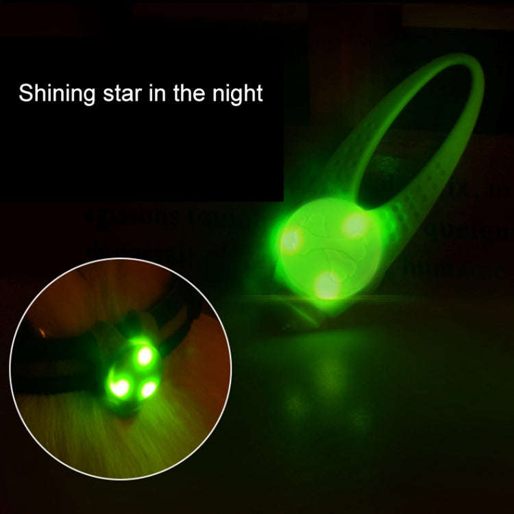 LED Night Light Pet Safety Collar Silicone Pendant (Red)