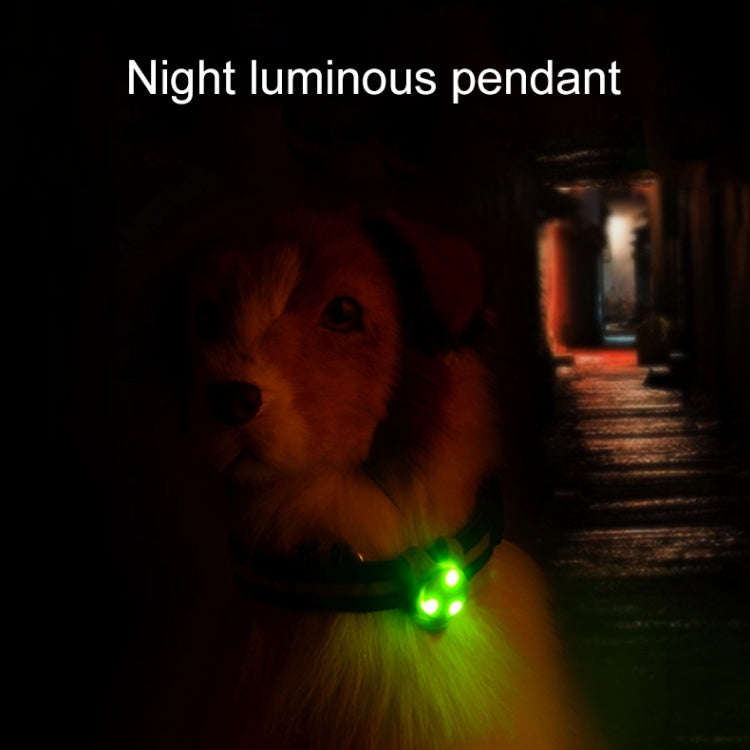 LED Night Light Pet Safety Collar Silicone Pendant (Red)