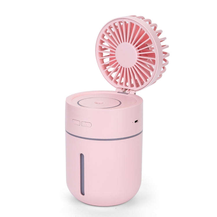T9 Portable Adjustable USB Charging Desktop Humidifying Fan with 3 Speed Control (Pink)