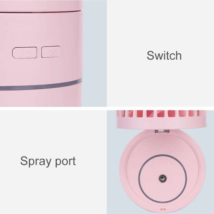 T9 Portable Adjustable USB Charging Desktop Humidifying Fan with 3 Speed Control (White)