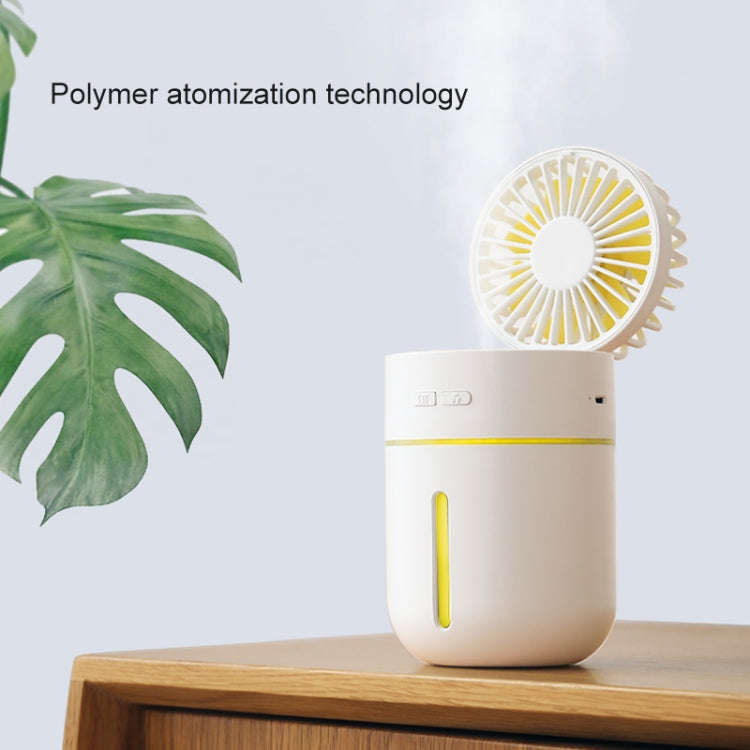 T9 Portable Adjustable USB Charging Desktop Humidifying Fan with 3 Speed Control (White)
